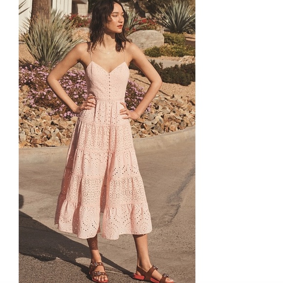 Alice and Olivia Shanti Eyelet Tiered Midi Dress - Picture 5 of 13